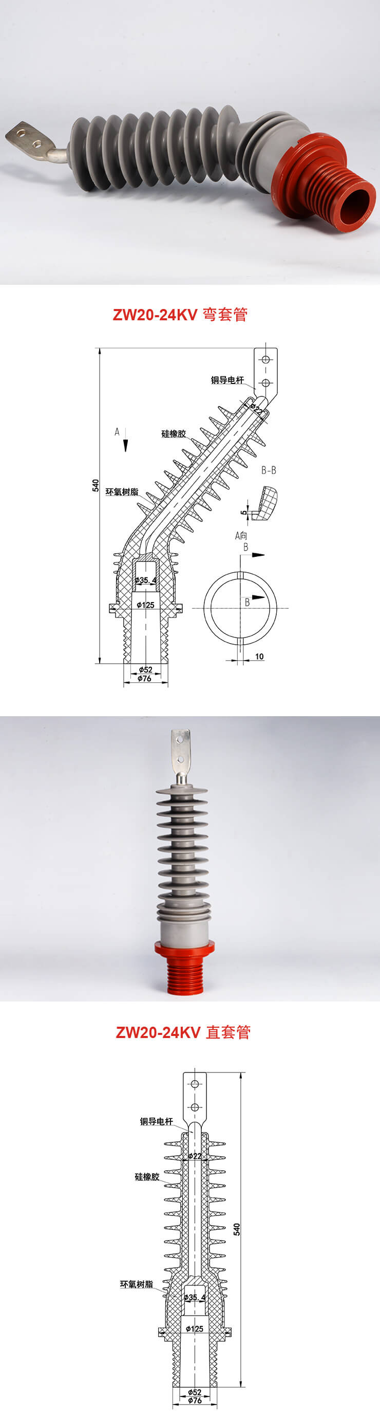 ZW20-24KV 直、彎套管